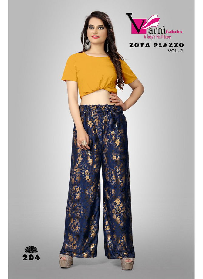 VARNI ZOYA PLAZZO VOL-2 LATEST COLLECTION OF LYCRA PRINTED PLAZZO 